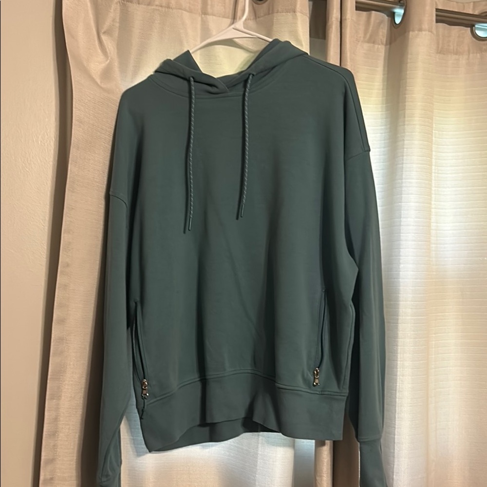 Green Hoodie with Zipper Pockets
